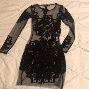 Detailed mesh embroidered dress